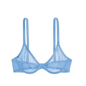 CUUP The Plunge Mesh Bra - Blue size 34c